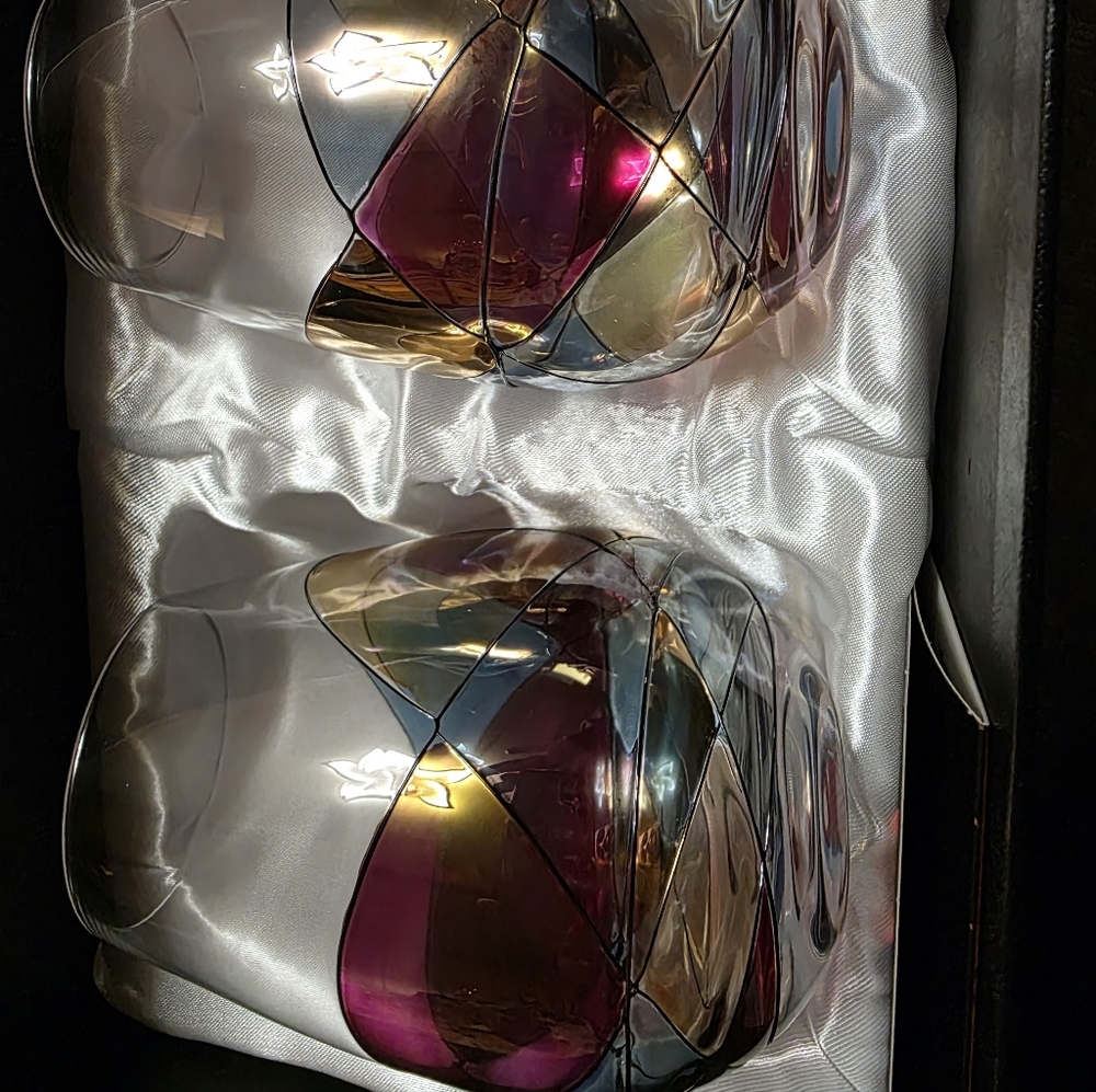 Cornet Barcelona Hand Blown/painted Stemless Wine Glasses